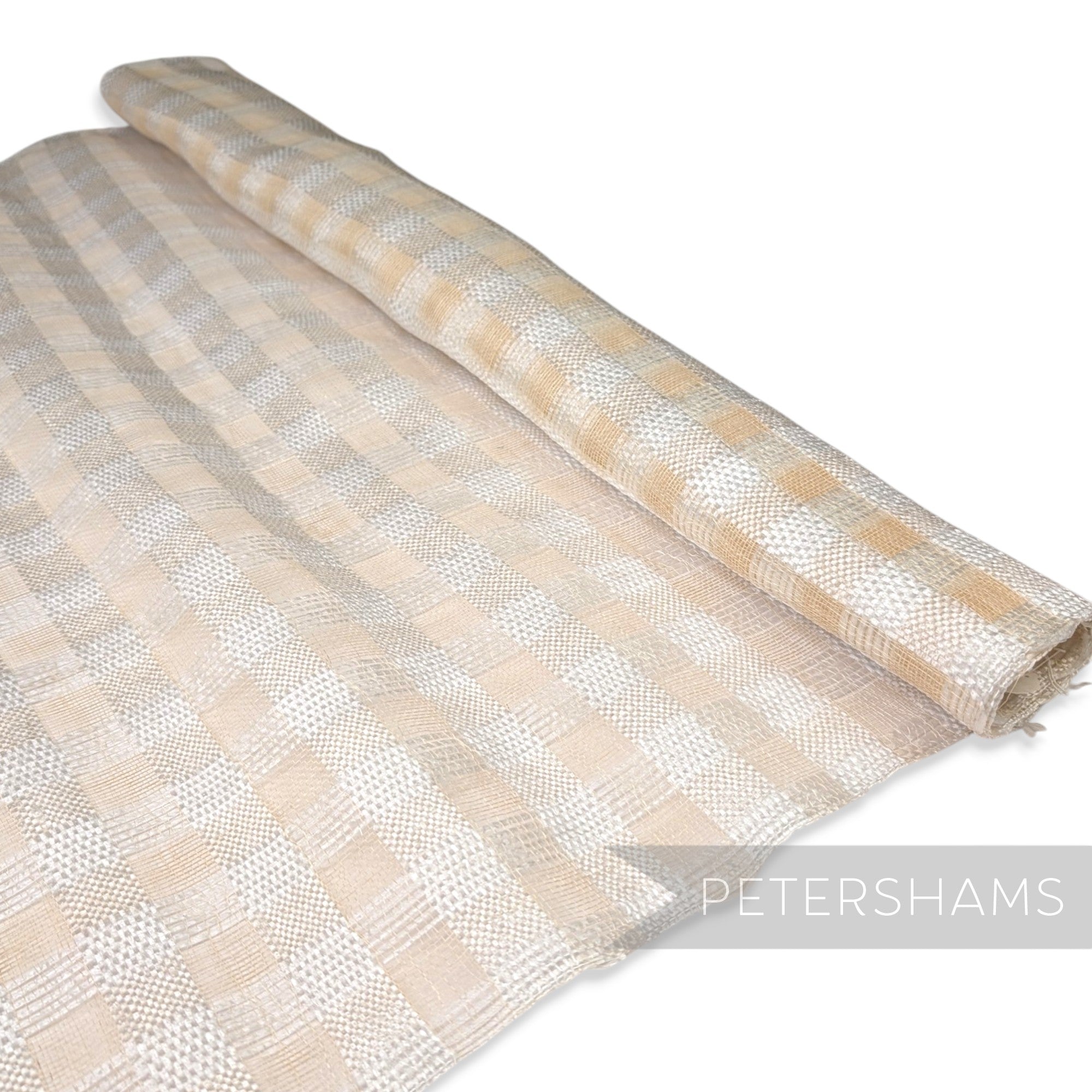 Checkerboard Abaca & Polythene Sinamay Fabric - 1/2m