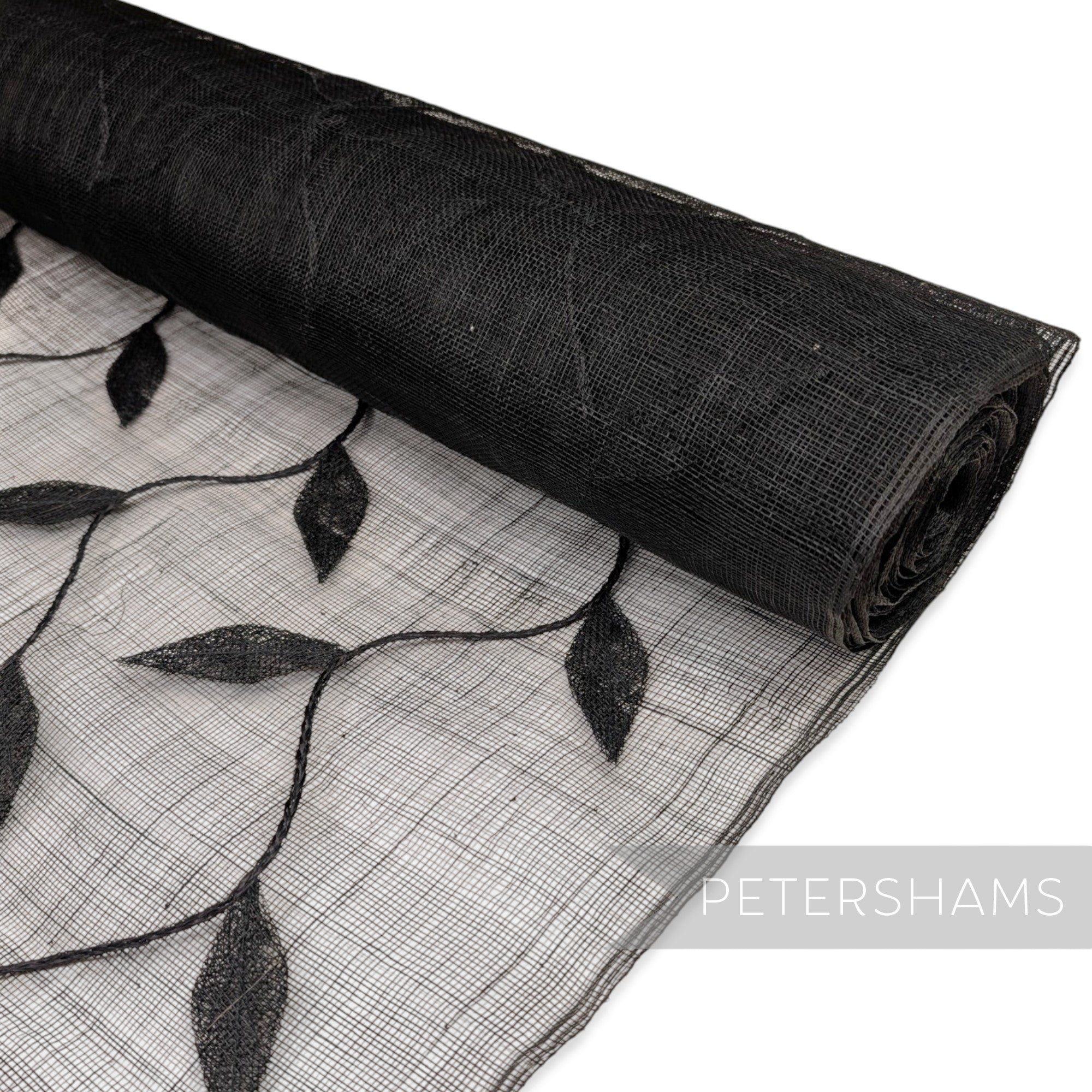 90cm Winding Leaf Applique Sinamay Abaca Fabric - 1/2m