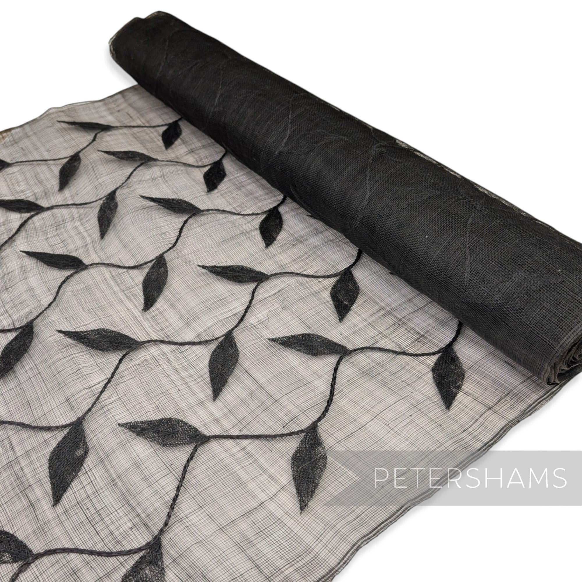 90cm Winding Leaf Applique Sinamay Abaca Fabric - 1/2m