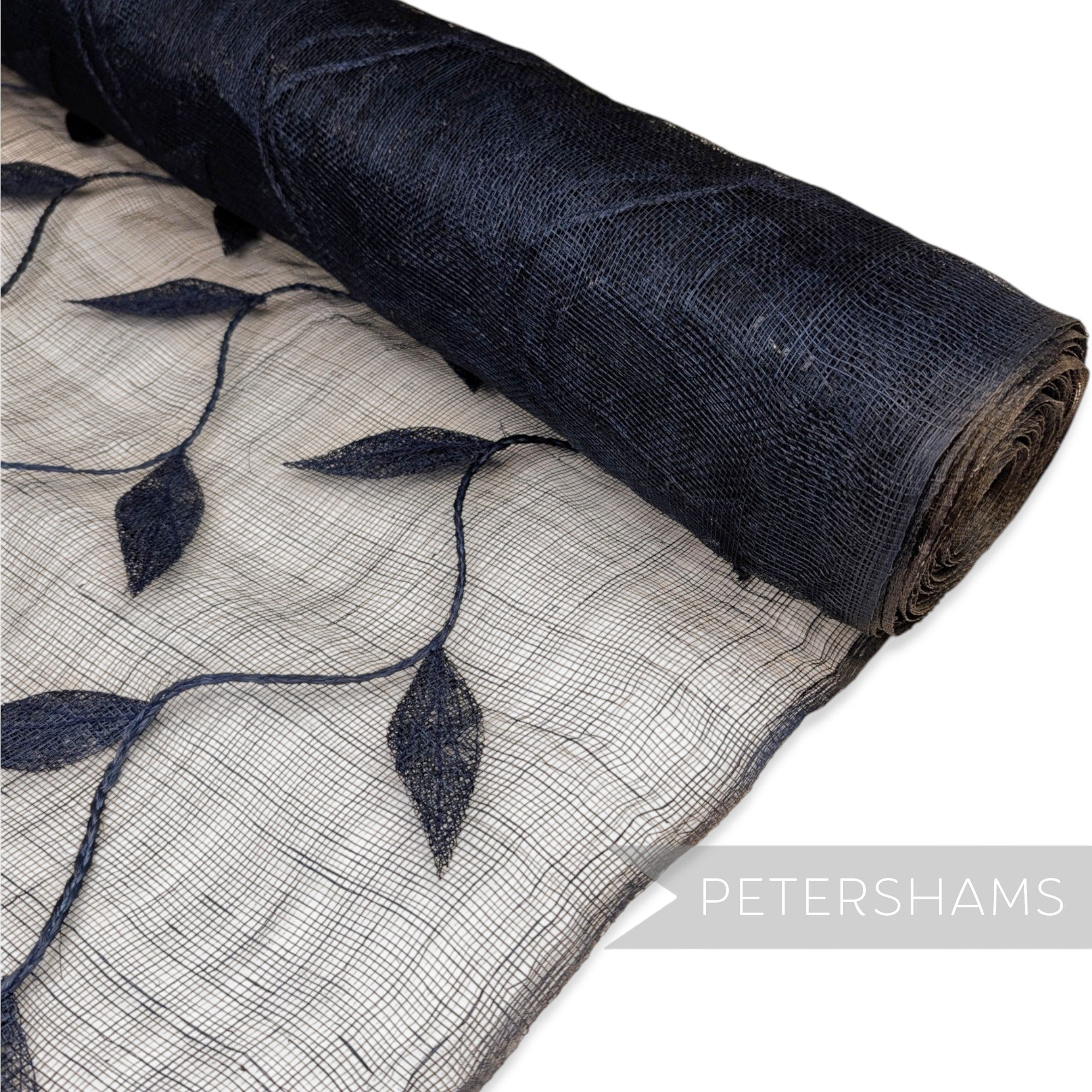90cm Winding Leaf Applique Sinamay Abaca Fabric - 1/2m