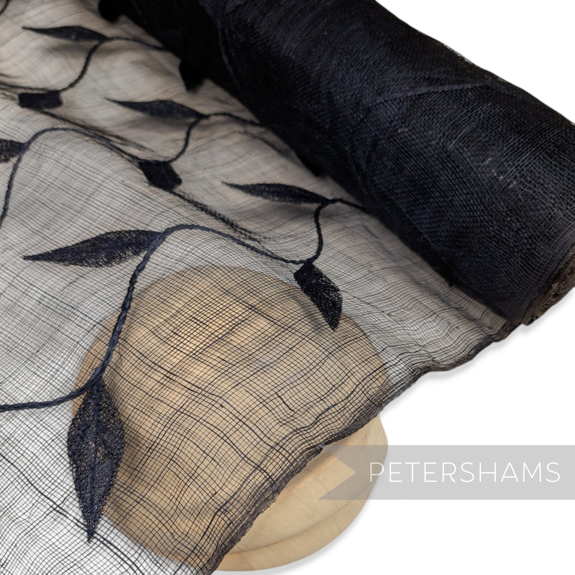 90cm Winding Leaf Applique Sinamay Abaca Fabric - 1/2m