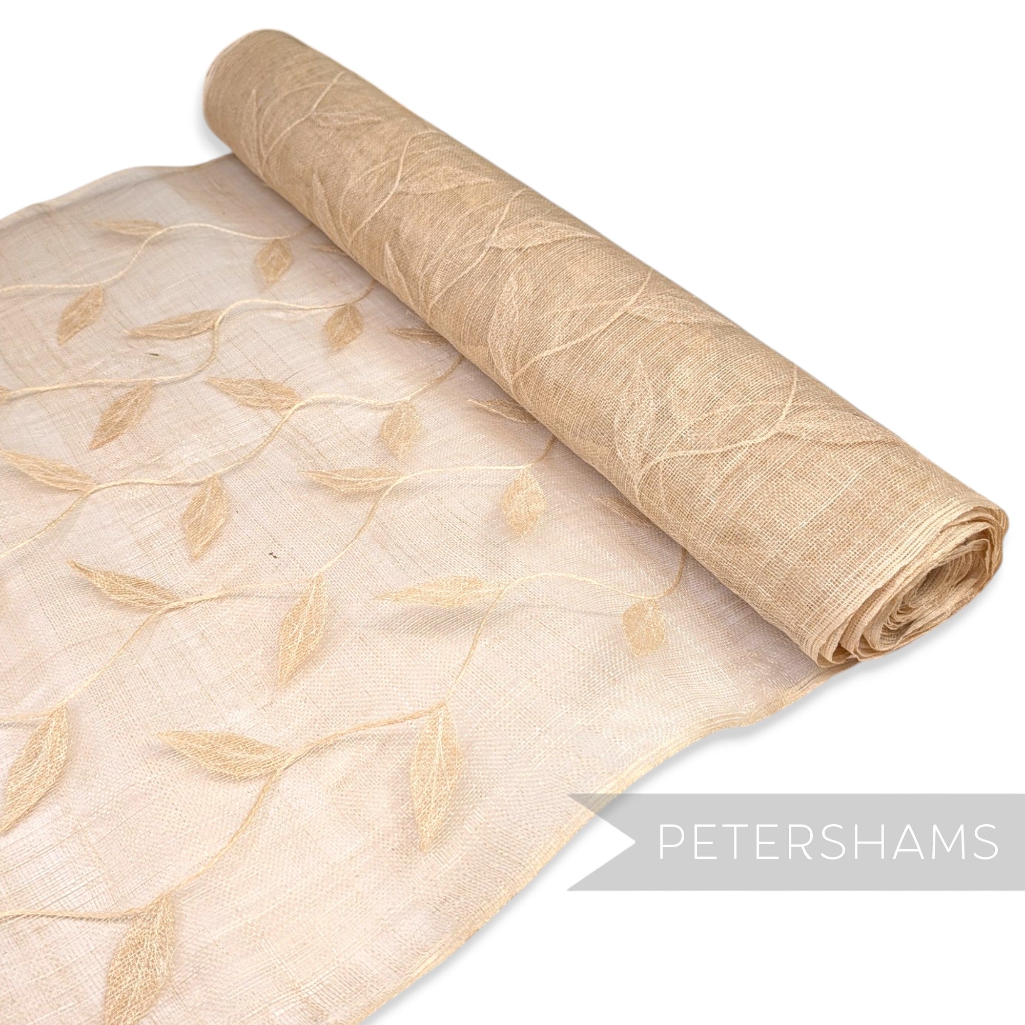 90cm Winding Leaf Applique Sinamay Abaca Fabric - 1/2m