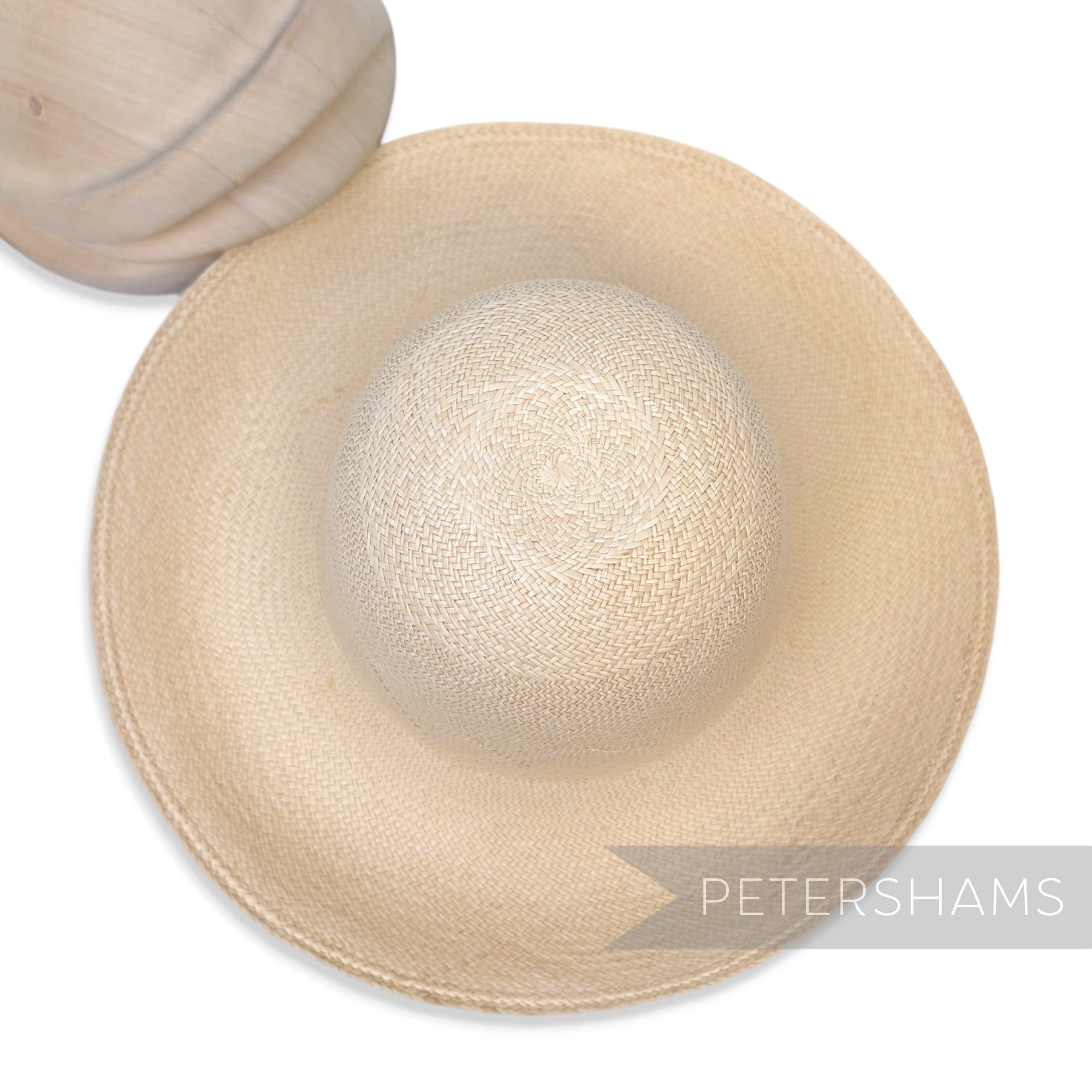 Diagonal Fine Vent Vintage Ecuador Panama Straw Capeline Hat Body - 12"