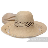 Open Weave Floral Vintage Ecuador Panama Straw Capeline Hat Body - 12.5"