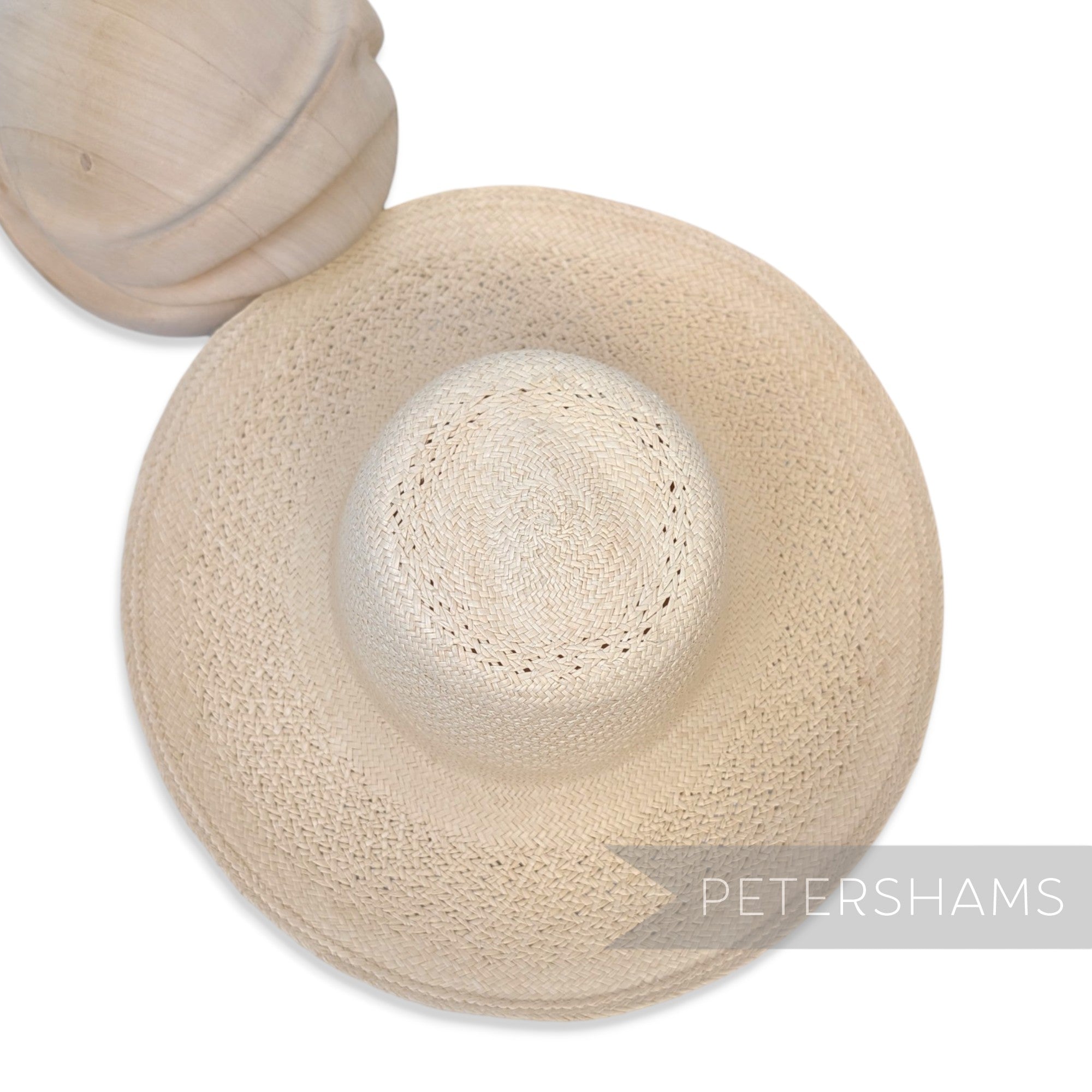 'M' Weave Vintage Ecuador Panama Straw Capeline Hat Body - 11.5"