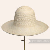 Threaded Banded Vintage Ecuador Panama Straw Capeline Hat Body - 11.5"