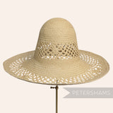 (Another) Open Weave Floral Vintage Ecuador Panama Straw Capeline Hat Body - 12.5"