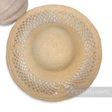(Another) Open Weave Floral Vintage Ecuador Panama Straw Capeline Hat Body - 12.5"