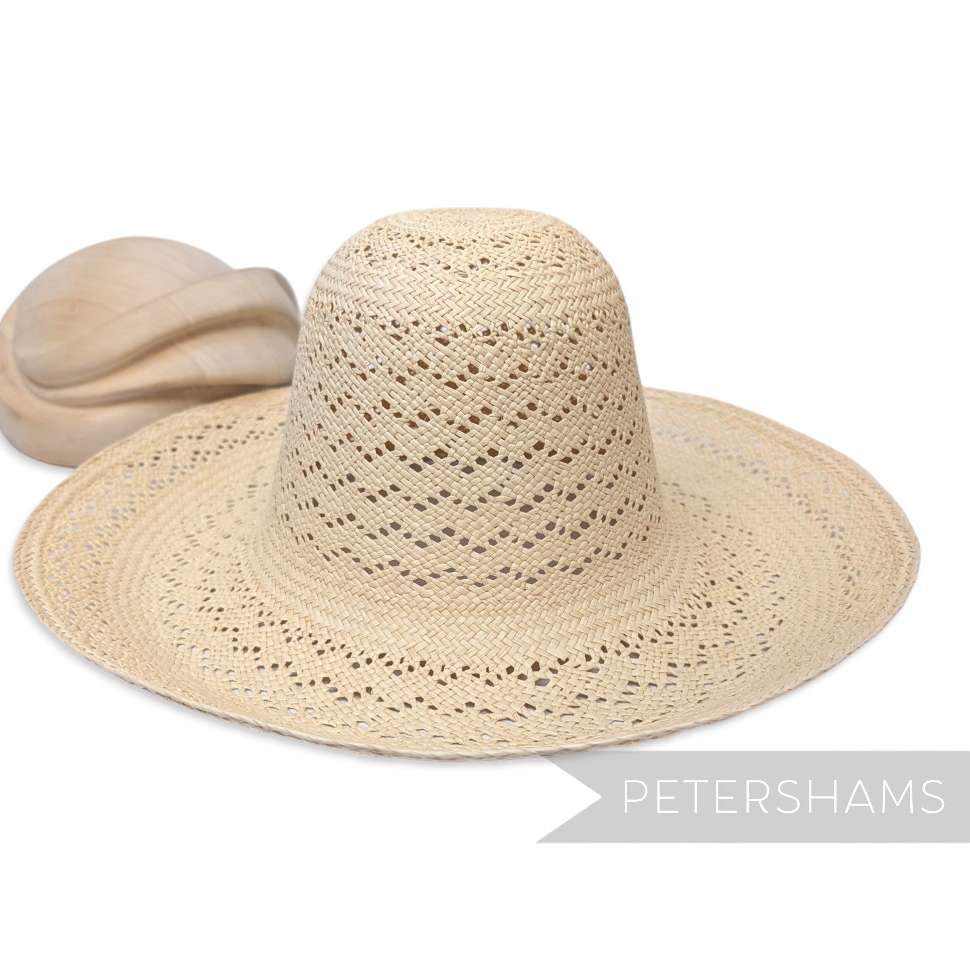 Delicate Wave Vintage Ecuador Panama Straw Capeline Hat Body - 12.5"