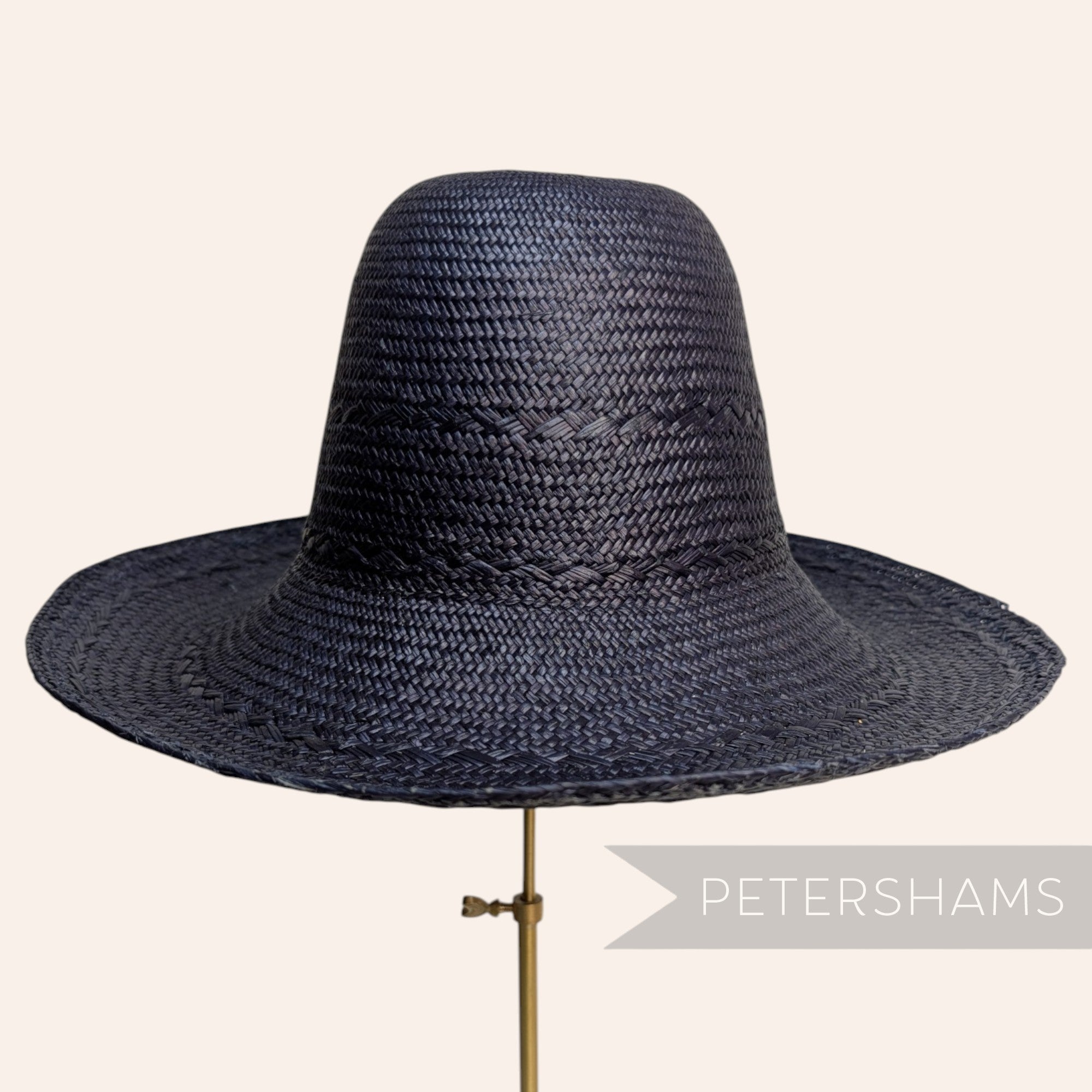 Fine Plait Stripe Vintage Ecuador Panama Straw Capeline Hat Body - 12"