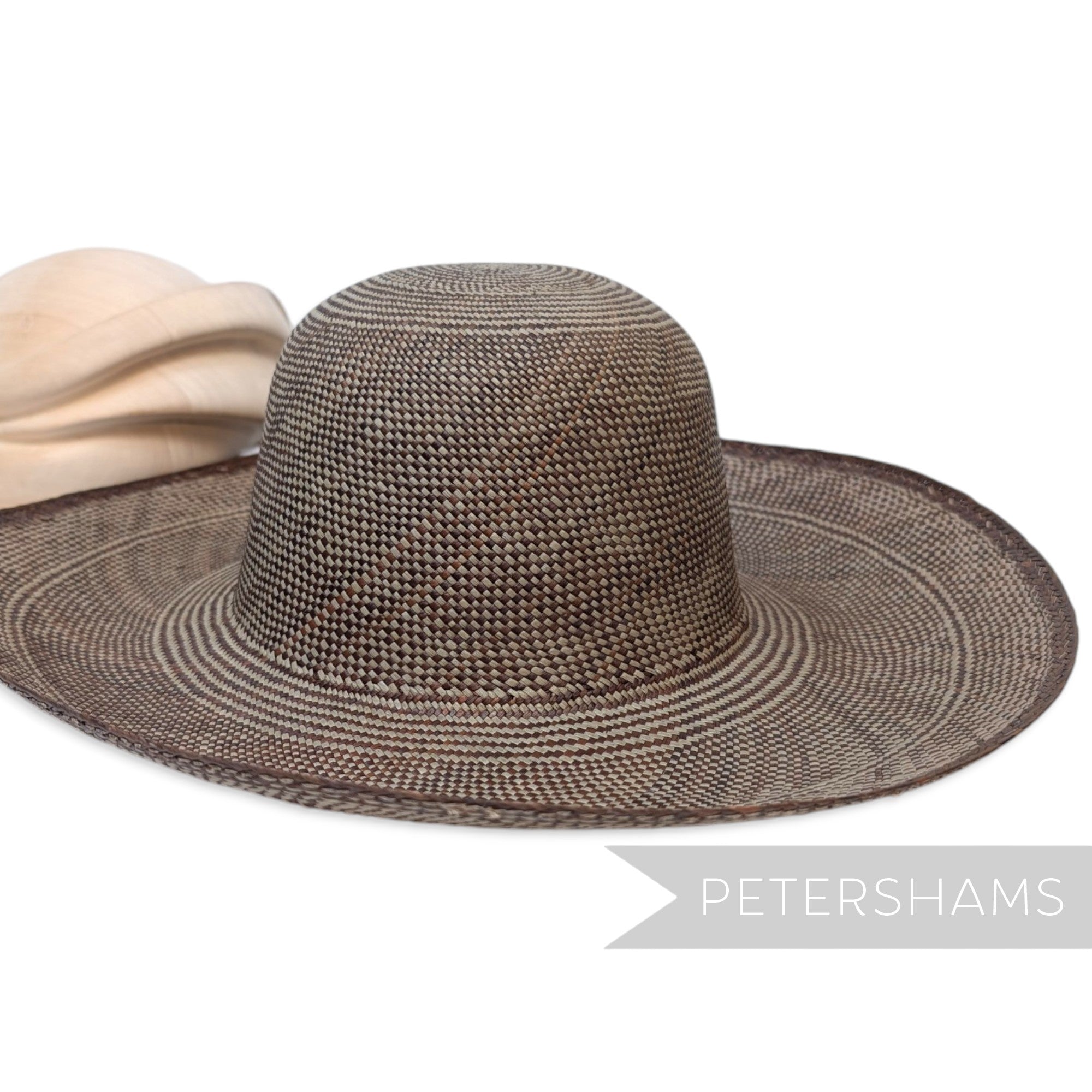 Sage & Brown Vintage Ecuador Panama Straw Capeline Hat Body - 12"
