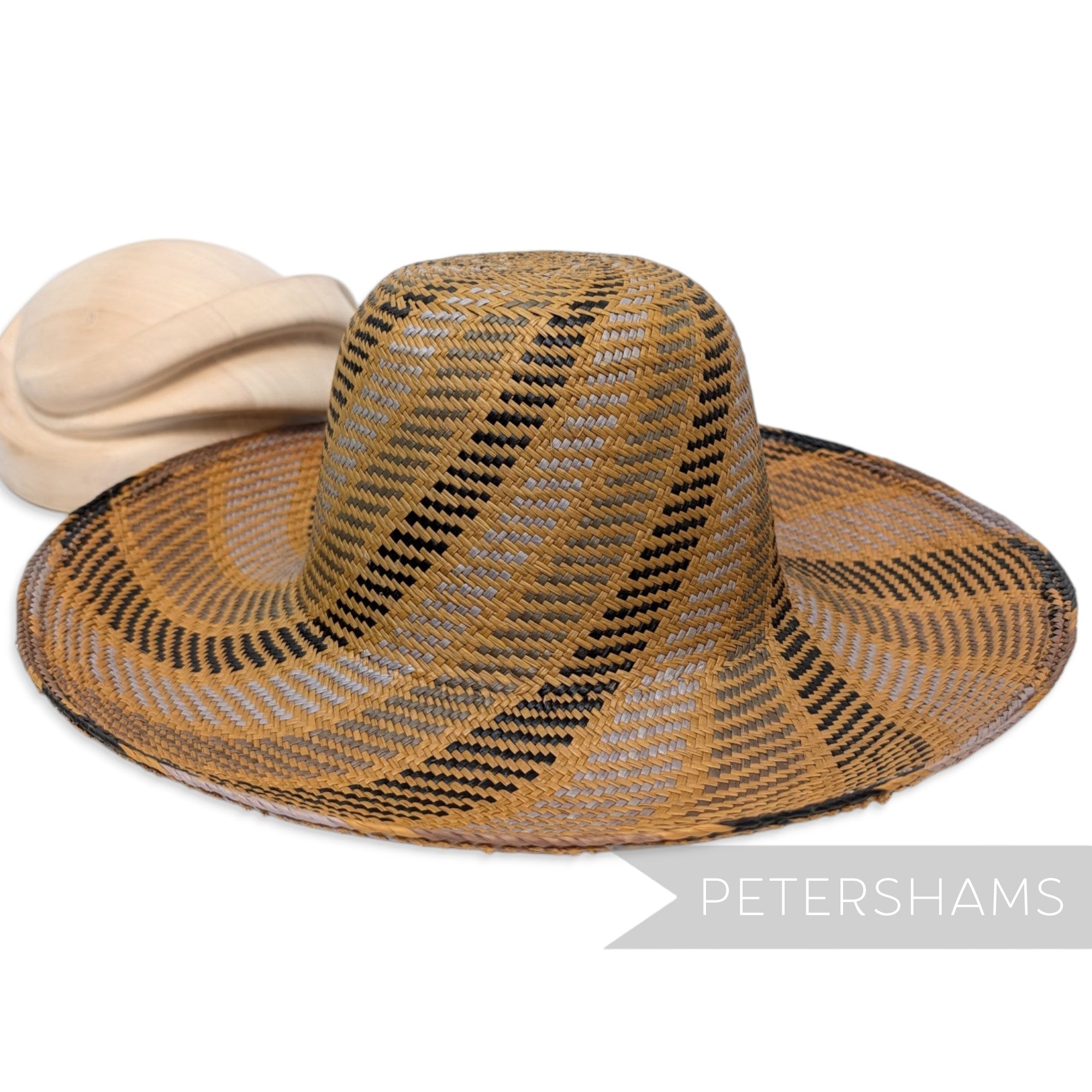 Big Swirl Vintage Ecuador Panama Straw Capeline Hat Body - 11.5"