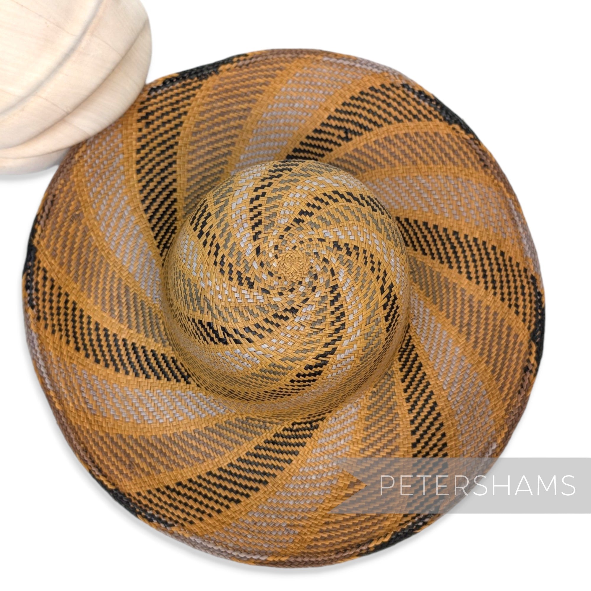 Big Swirl Vintage Ecuador Panama Straw Capeline Hat Body - 11.5"