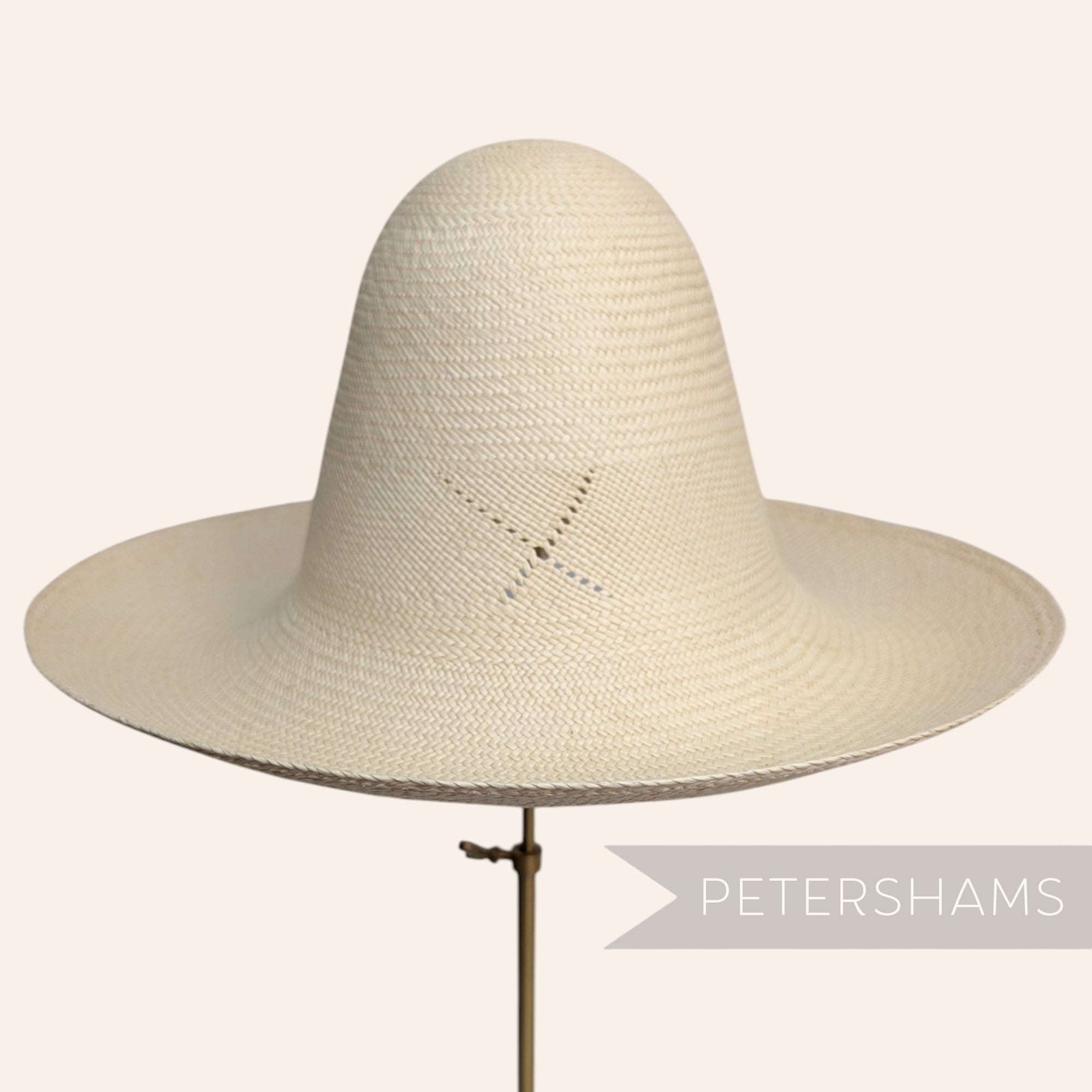 Big 'X' Vintage Ecuador Panama Straw Capeline Hat Body - 12"