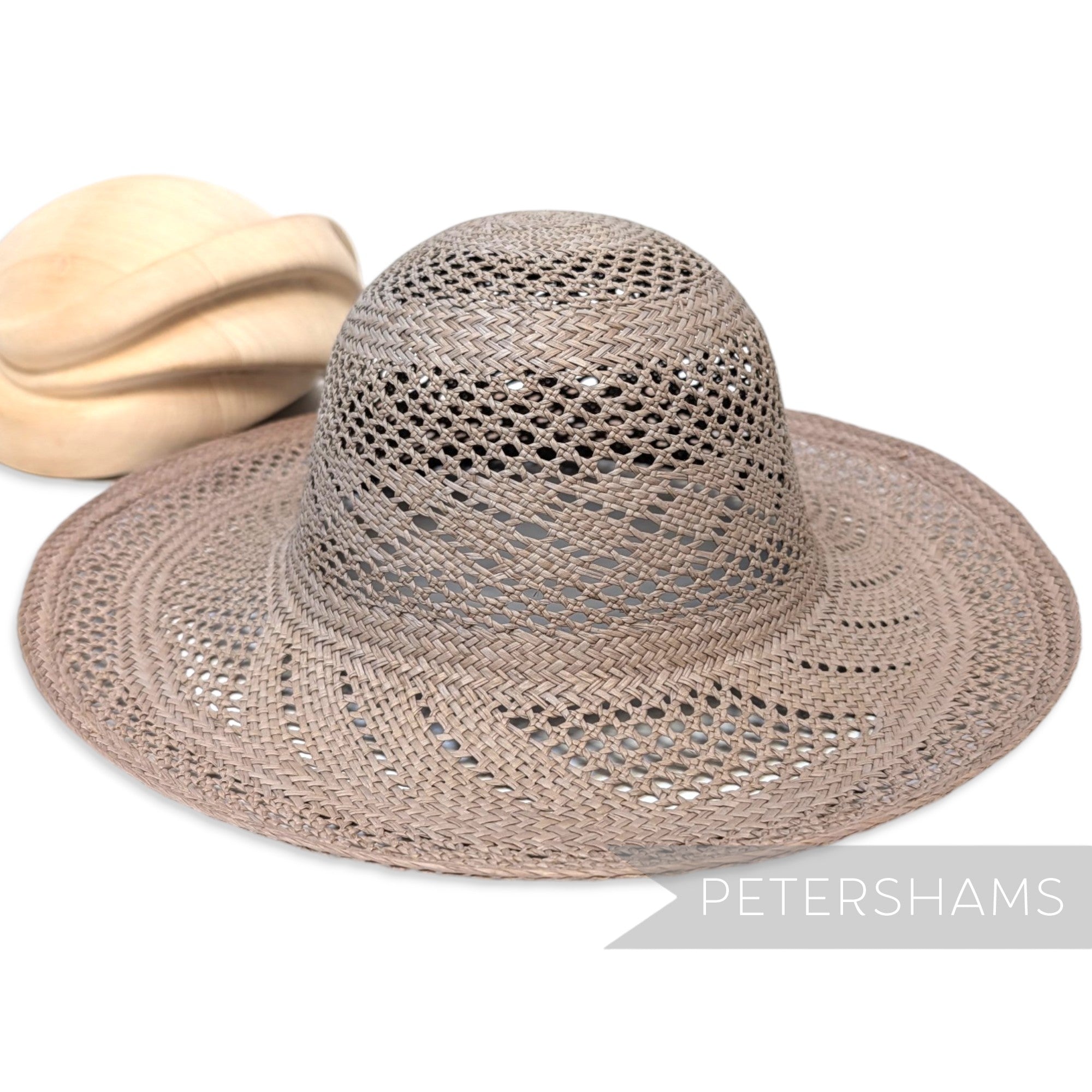 *Slightly Imperfect* Grey Open Weave Vintage Ecuador Panama Straw Capeline Hat Body - 11"