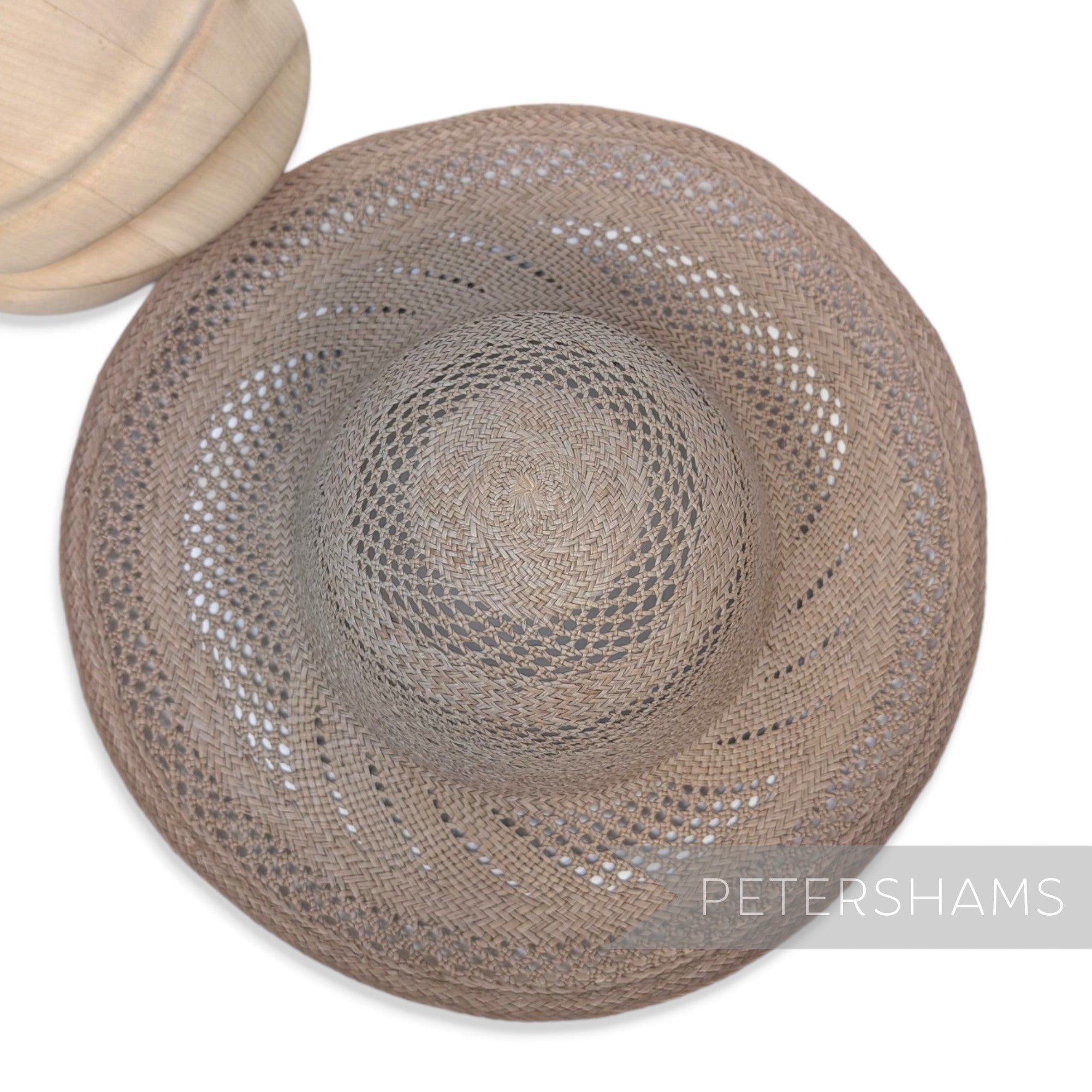 *Slightly Imperfect* Grey Open Weave Vintage Ecuador Panama Straw Capeline Hat Body - 11"