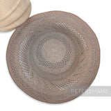 *Slightly Imperfect* Grey Open Weave Vintage Ecuador Panama Straw Capeline Hat Body - 11"