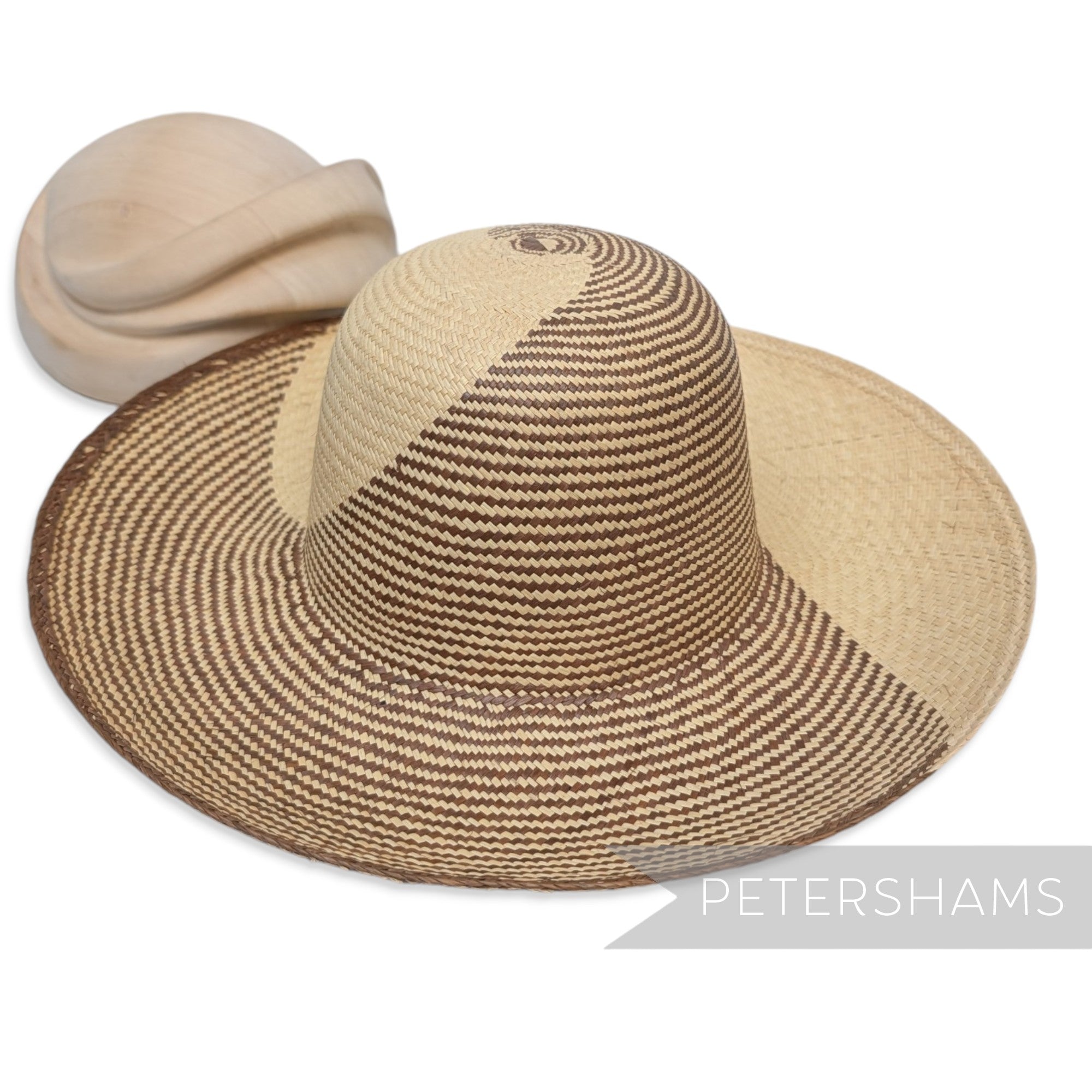 Half 'n Half Vintage Ecuador Panama Straw Capeline Hat Body - 11.5"