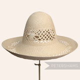Open Weave Floral Vintage Ecuador Panama Straw Capeline Hat Body - 12"