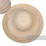 Open Weave Floral Vintage Ecuador Panama Straw Capeline Hat Body - 12"