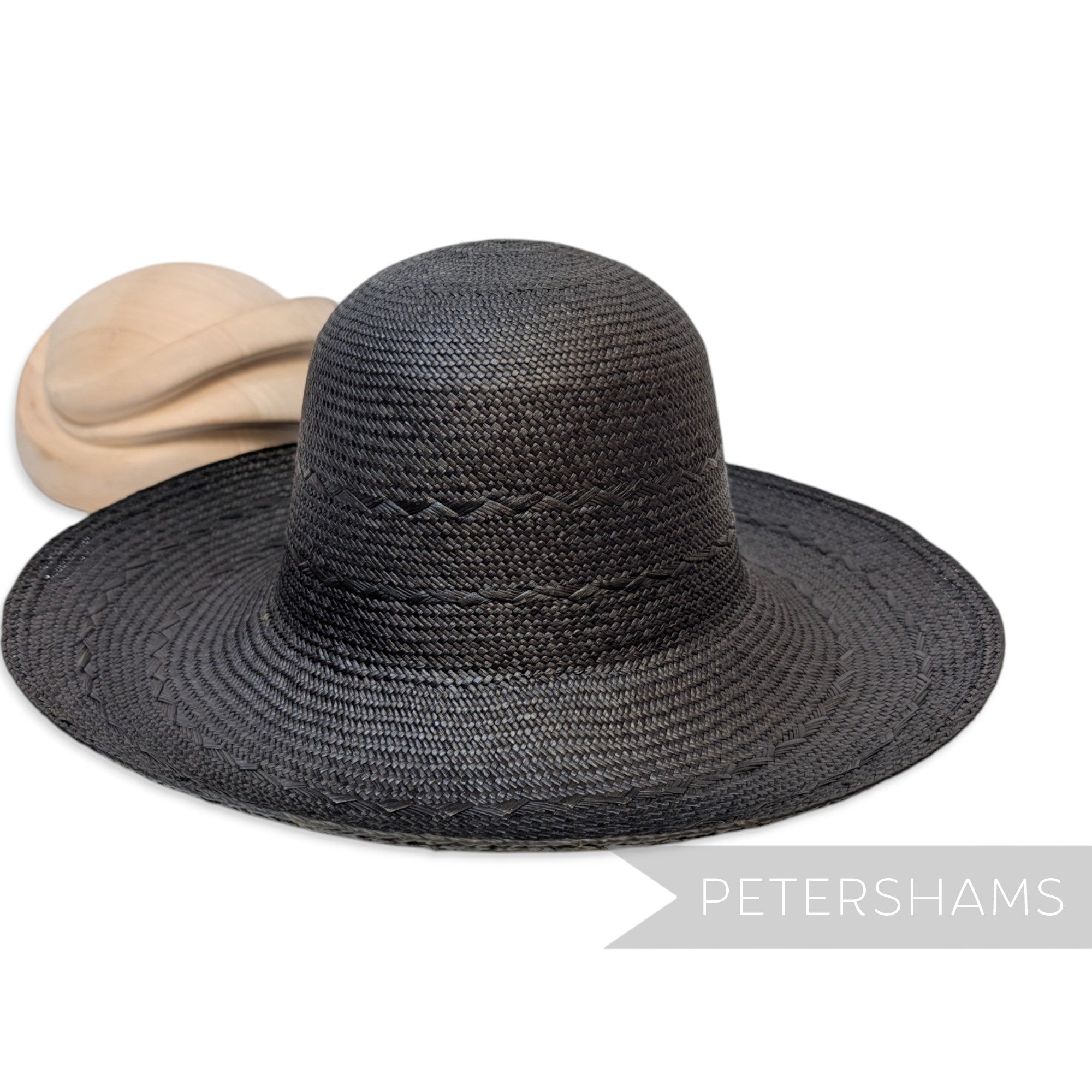 Fine Plait Stripe Vintage Ecuador Panama Straw Capeline Hat Body - 12.5"