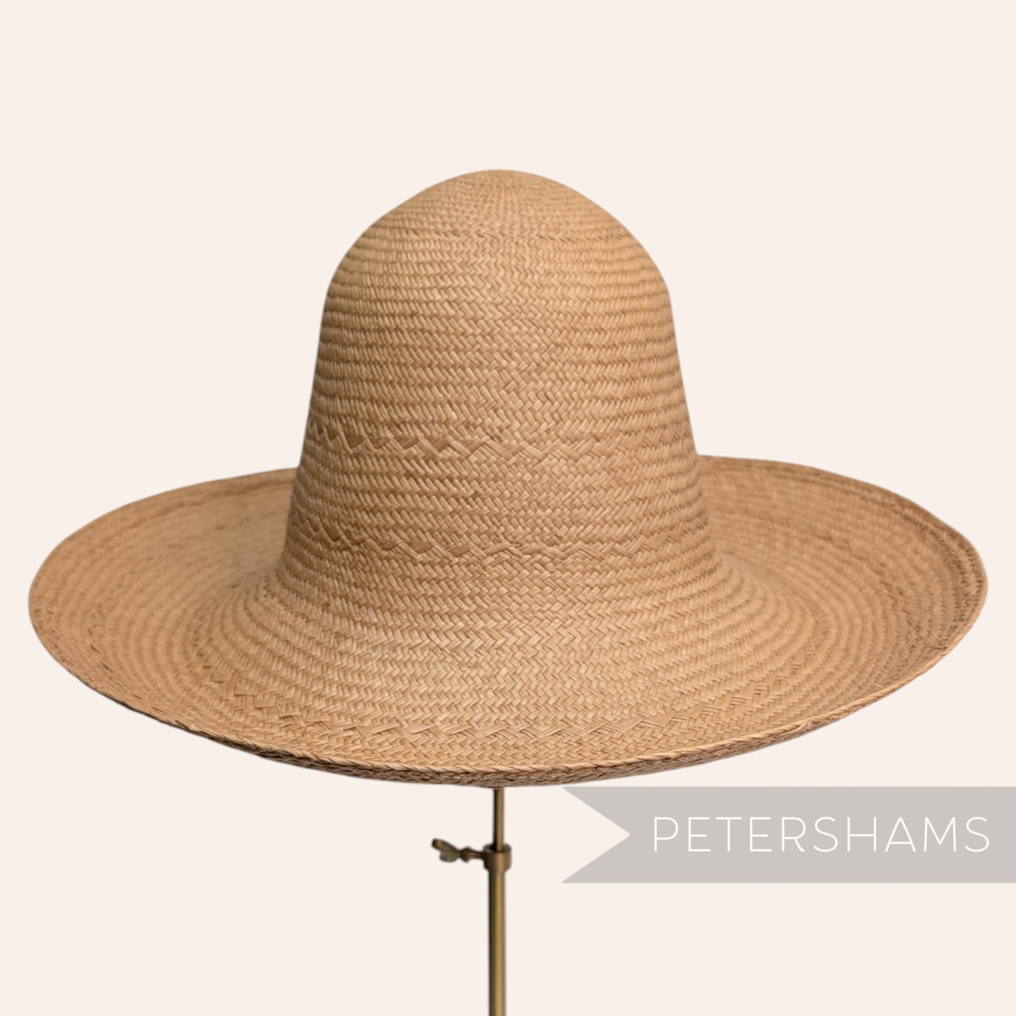 Fine Plait Stripe Vintage Ecuador Panama Straw Capeline Hat Body - 12.5"