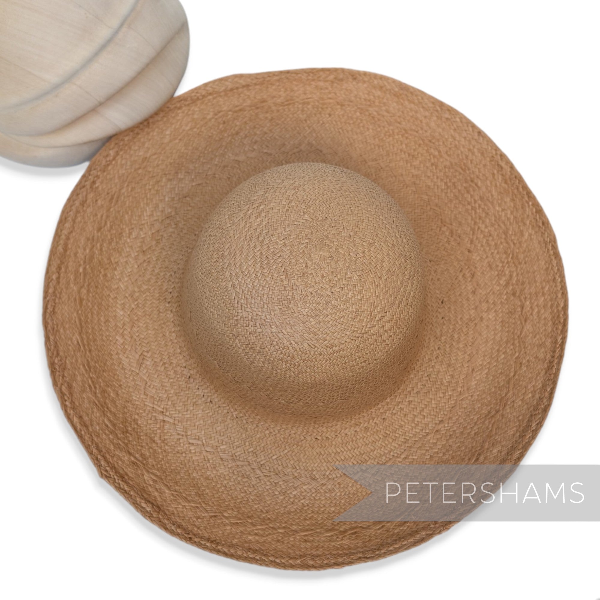 Fine Plait Stripe Vintage Ecuador Panama Straw Capeline Hat Body - 12.5"