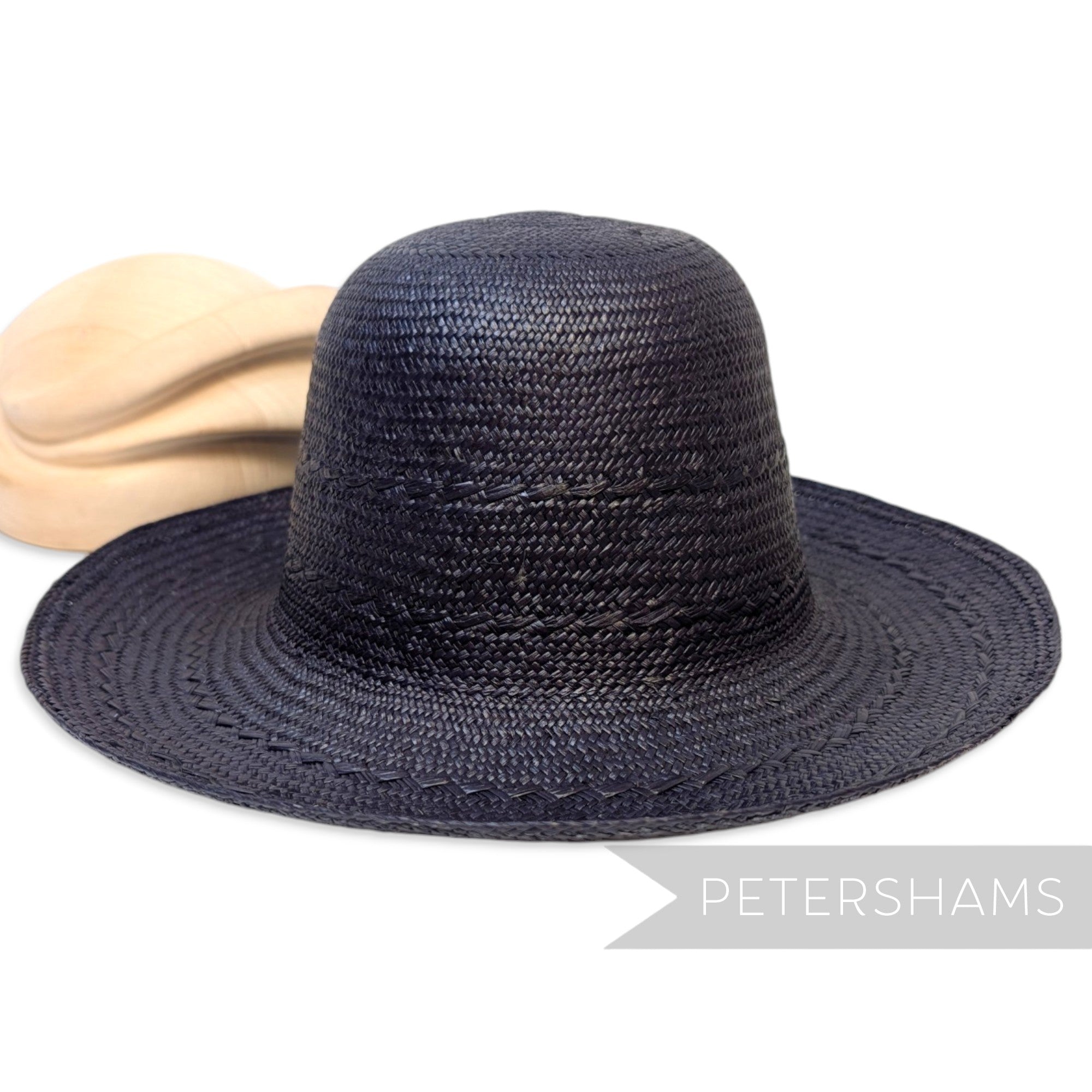 Fine Plait Stripe Vintage Ecuador Panama Straw Capeline Hat Body - 11"