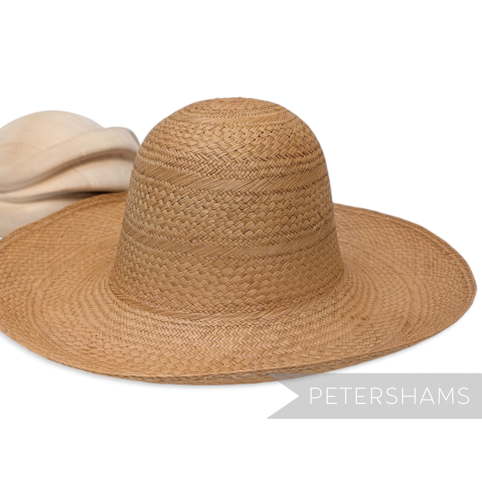 Triple Crown Stripe Vintage Ecuador Panama Straw Capeline Hat Body - 12.5"