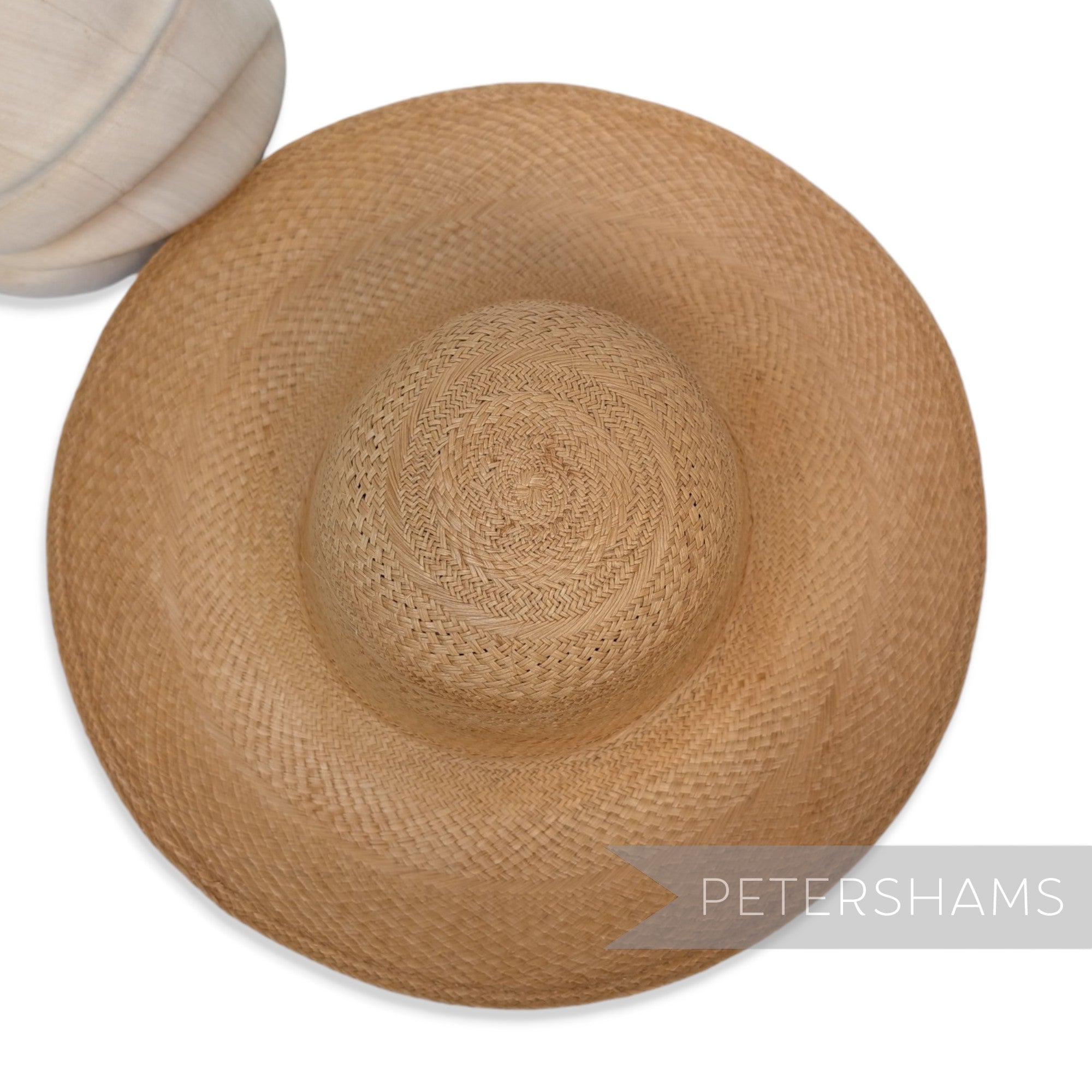 Triple Crown Stripe Vintage Ecuador Panama Straw Capeline Hat Body - 12.5"