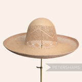 Petal Border Vintage Ecuador Panama Straw Capeline Hat Body - 12"