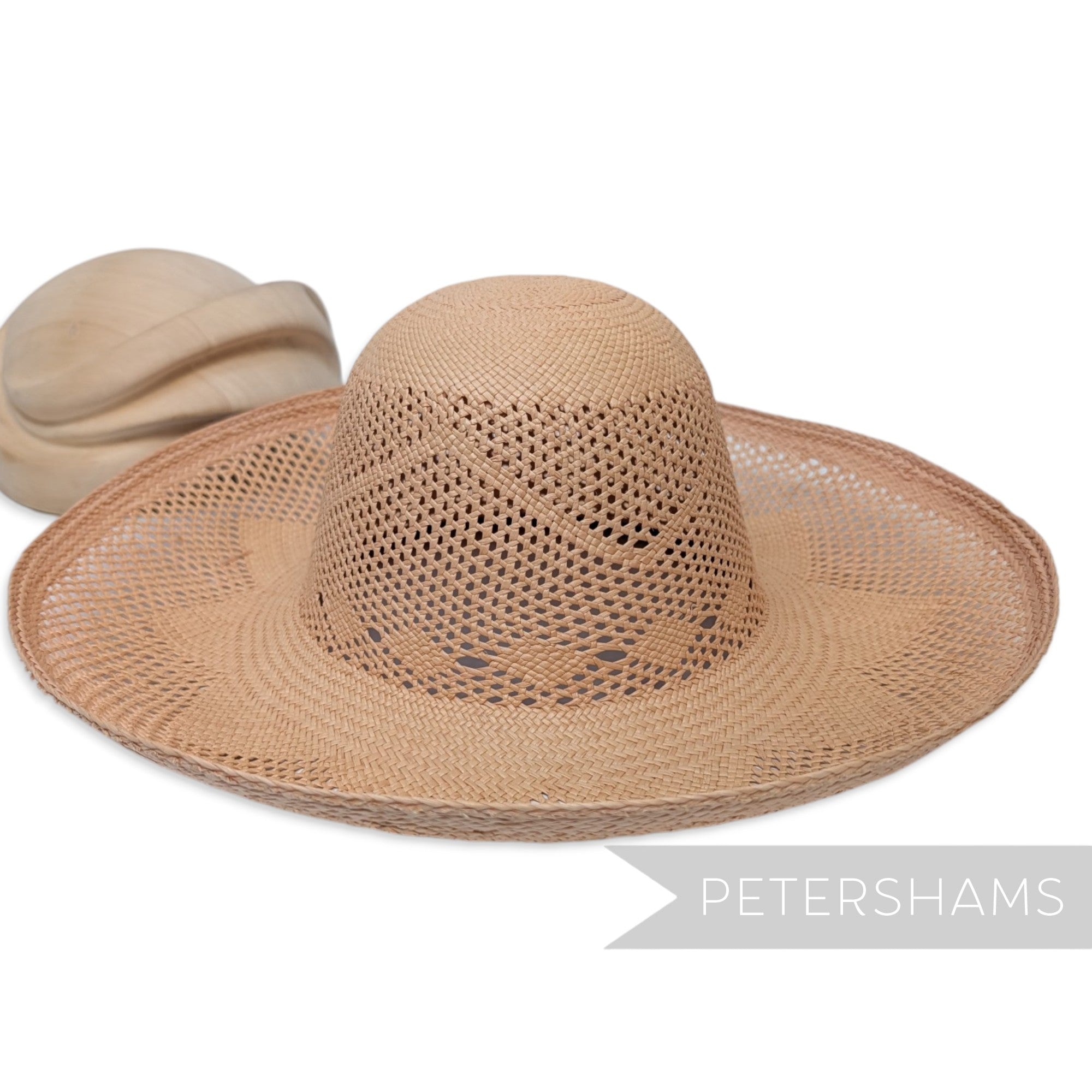 Petal Border Vintage Ecuador Panama Straw Capeline Hat Body - 12"