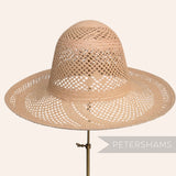 Swish Pattern Open Weave Vintage Ecuador Panama Straw Capeline Hat Body - 11"