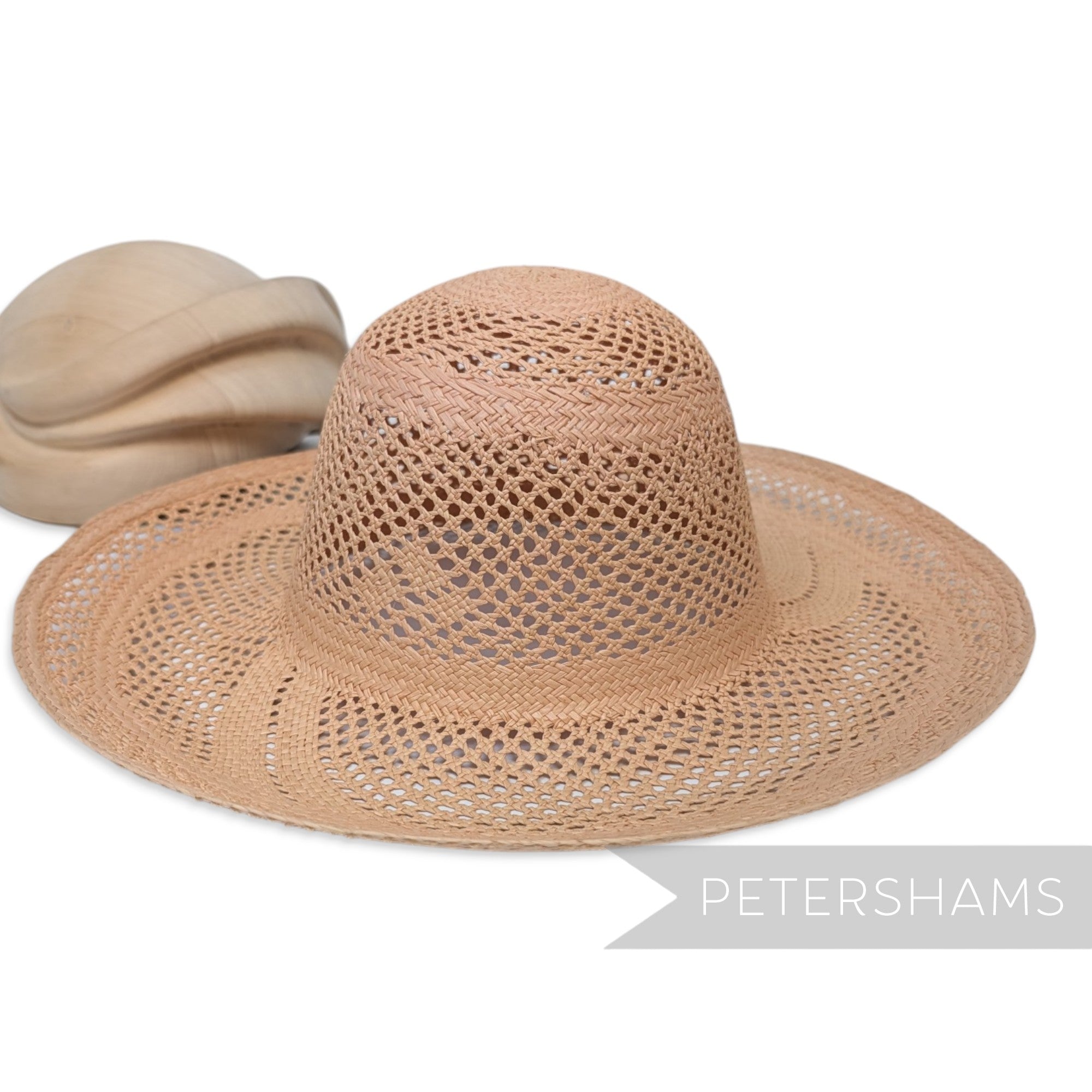 Swish Pattern Open Weave Vintage Ecuador Panama Straw Capeline Hat Body - 11"