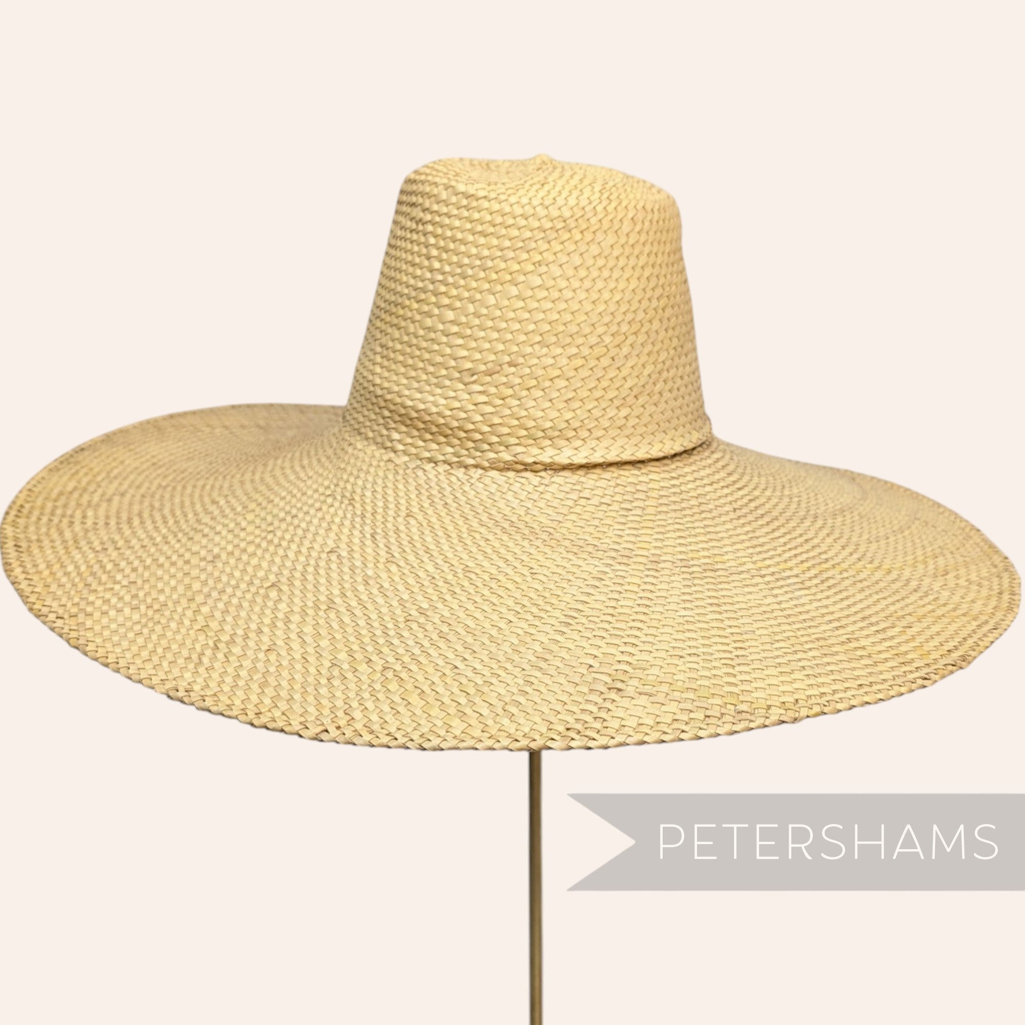 *Sale* Yellow Squished Crown Split Straw Extra Large Capeline 14"