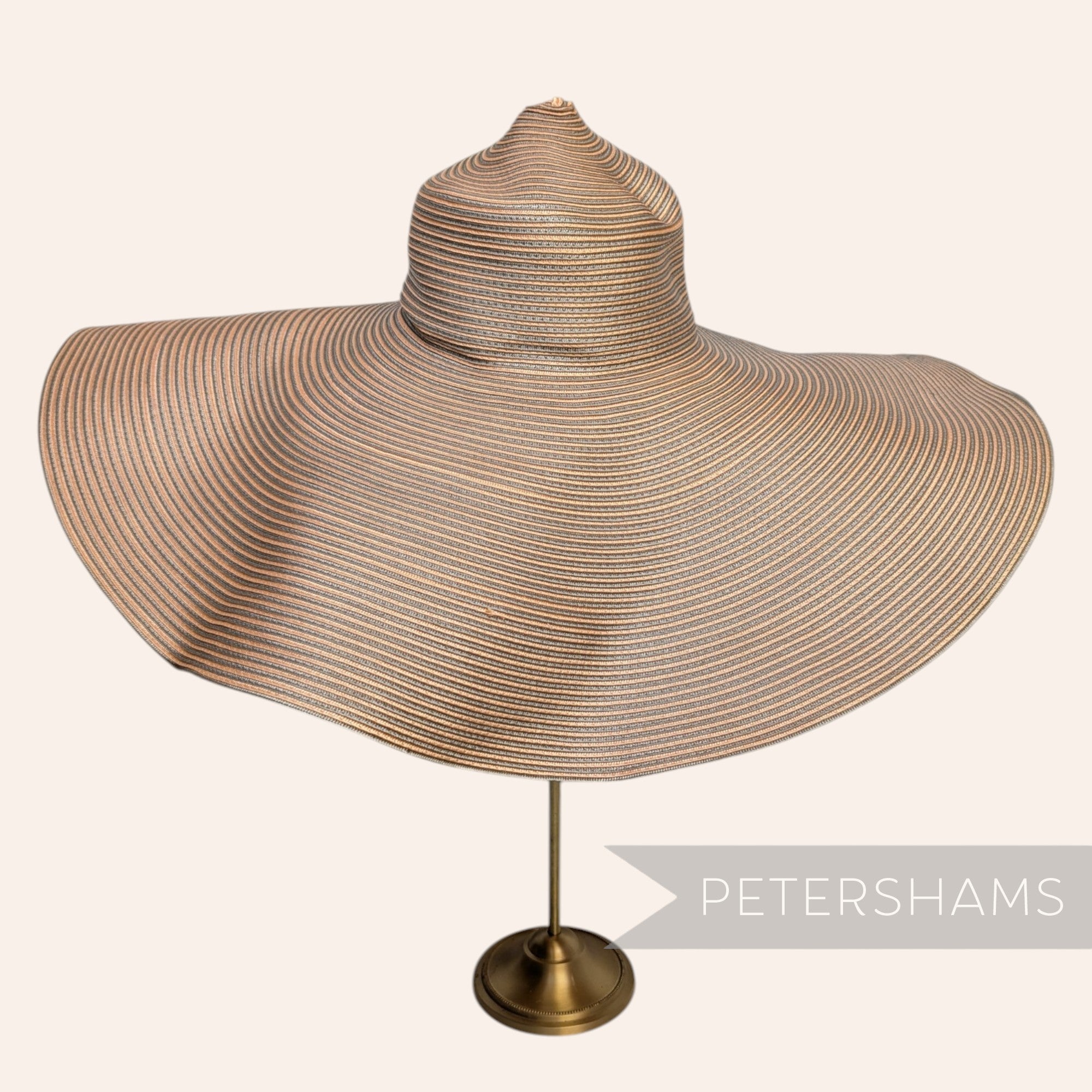 *Sale* IMPERFECT Ginormous XL Striped Polybraid Capeline Hat Body - 15"