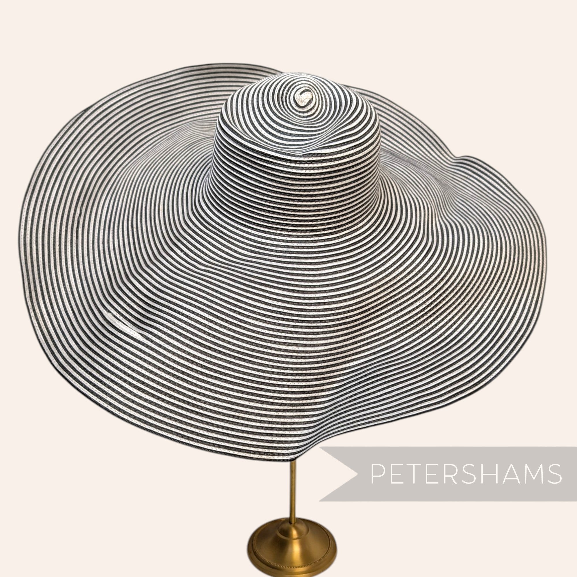 *Sale* IMPERFECT Ginormous XL Striped Polybraid Capeline Hat Body - 15"
