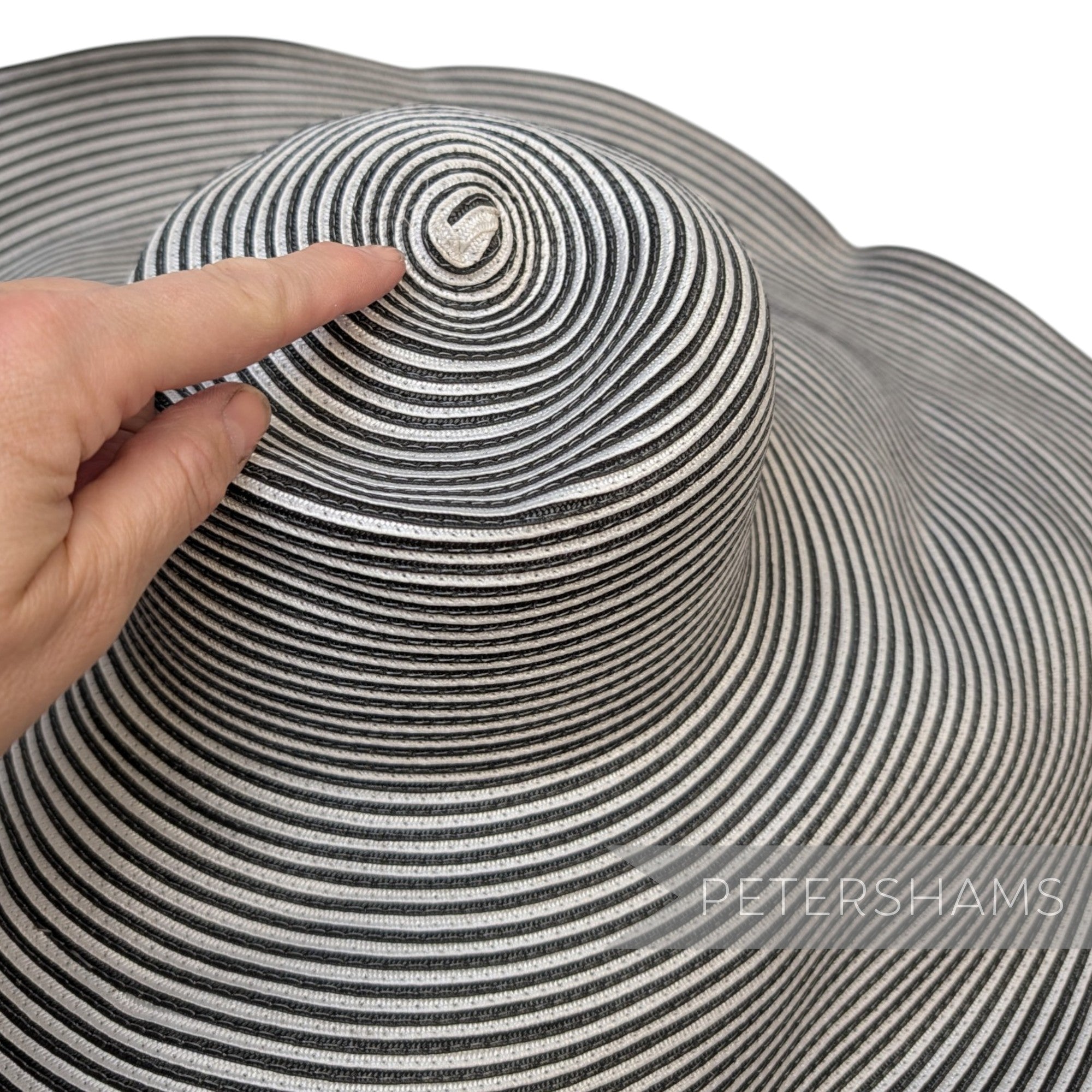 *Sale* IMPERFECT Ginormous XL Striped Polybraid Capeline Hat Body - 15"