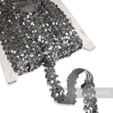 *Sale* Whole Roll Vintage Silver Elasticated Sequin Trim 25mm Wide