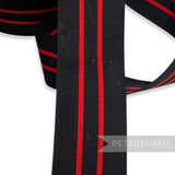 *Sale* IMPERFECT 37mm Black & Red Stripe Grosgrain - 25m Roll