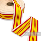 *Sale* IMPERFECT 35mm Red White & Yellow Stripe Grosgrain - 25m Roll