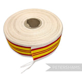 *Sale* IMPERFECT 35mm Red White & Yellow Stripe Grosgrain - 25m Roll