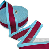 *Sale* IMPERFECT 36mm Turquoise & Cerise Stripe Grosgrain - 25m Roll