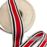 *Sale* IMPERFECT 33mm Red & Black Stripe Grosgrain - Approx. 20m Roll