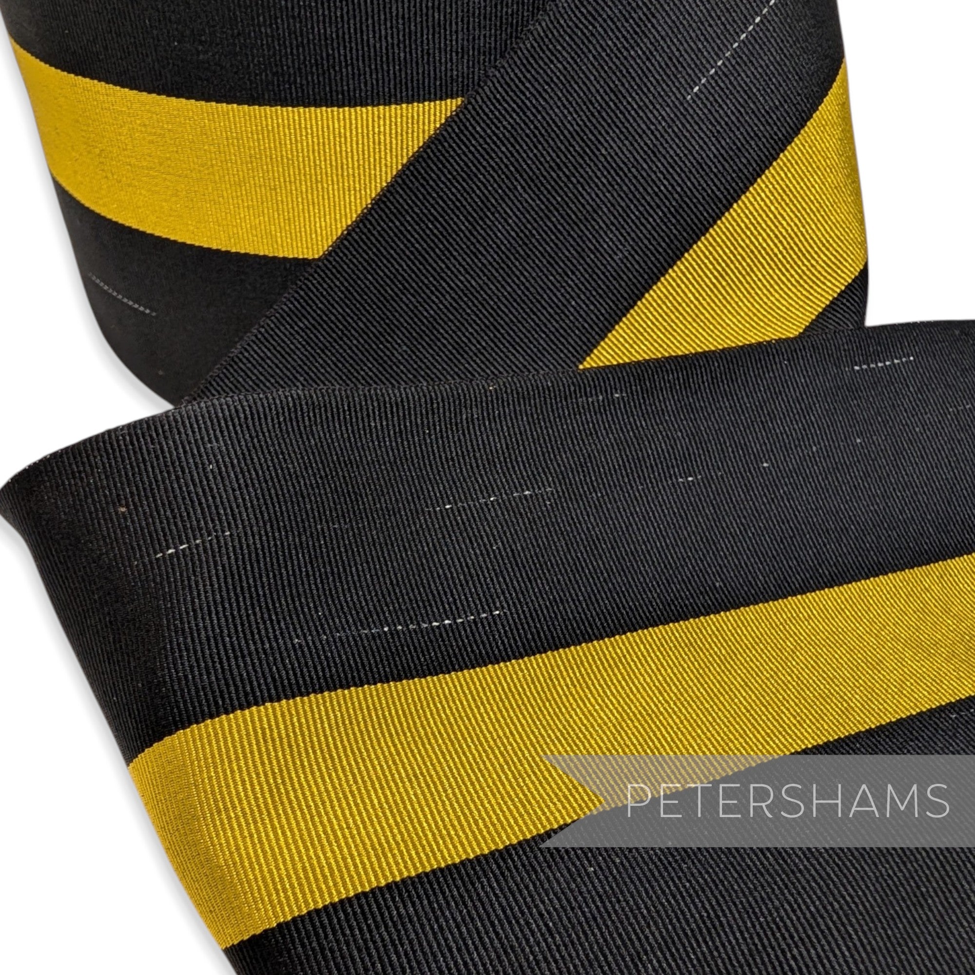 *Sale* IMPERFECT 10cm Black & Yellow Stripe Grosgrain - Whole Roll