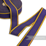 *Sale* IMPERFECT 28mm Purple & Yellow Stripe Grosgrain - 25m Roll