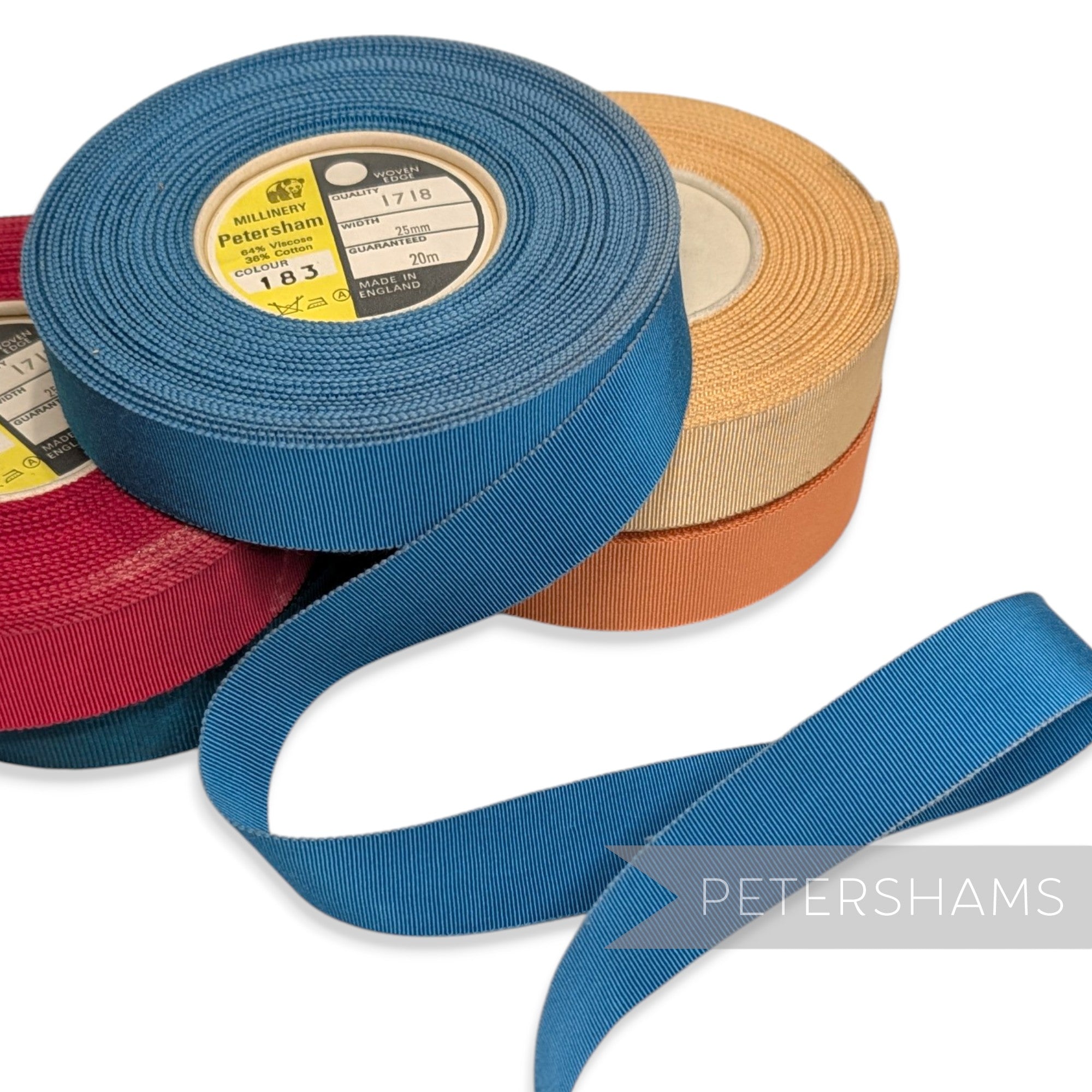 *Sale* Imperfect Full Roll 20m Vintage Berisfords Petersham Ribbon - 25mm