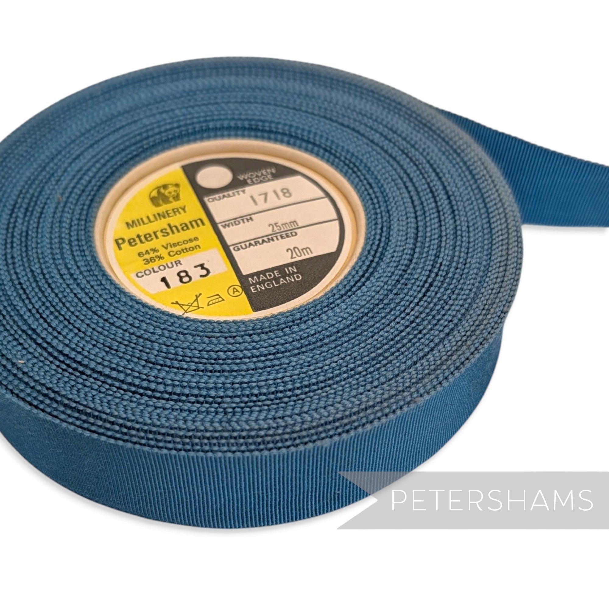 *Sale* Imperfect Full Roll 20m Vintage Berisfords Petersham Ribbon - 25mm