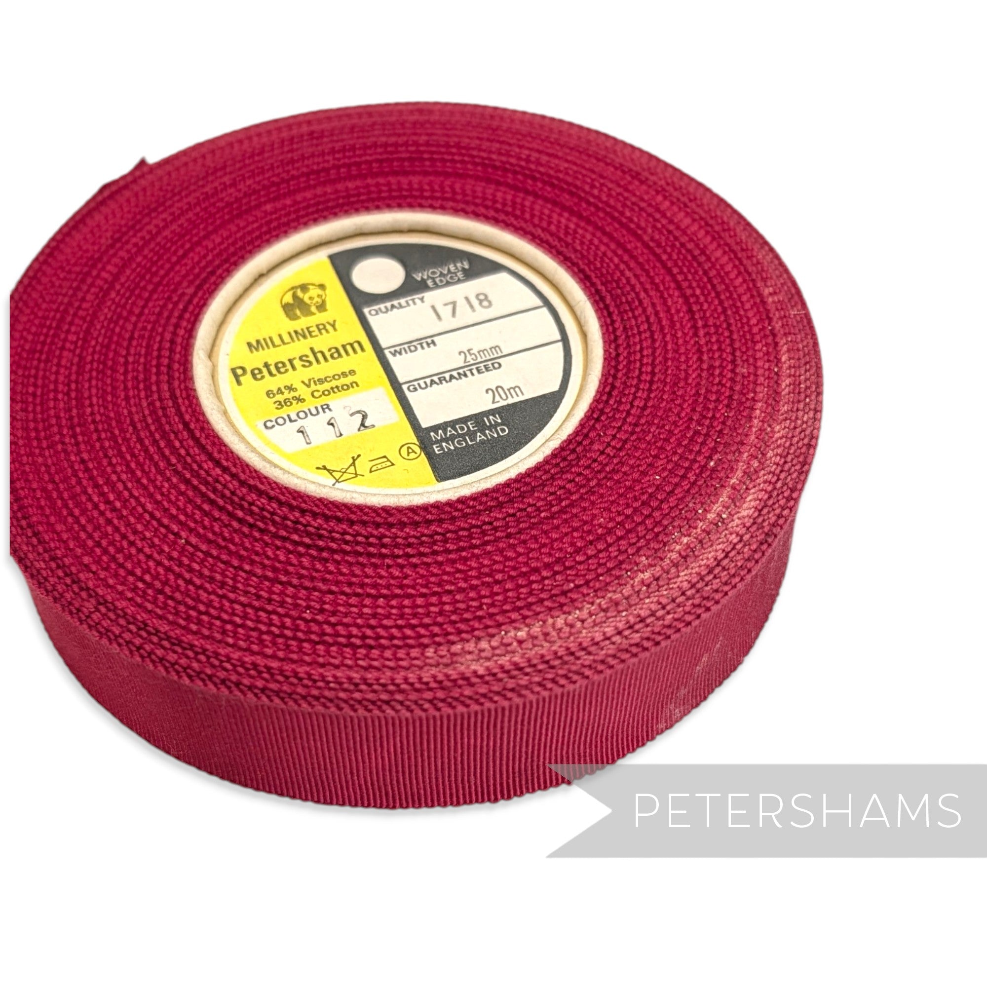 *Sale* Imperfect Full Roll 20m Vintage Berisfords Petersham Ribbon - 25mm