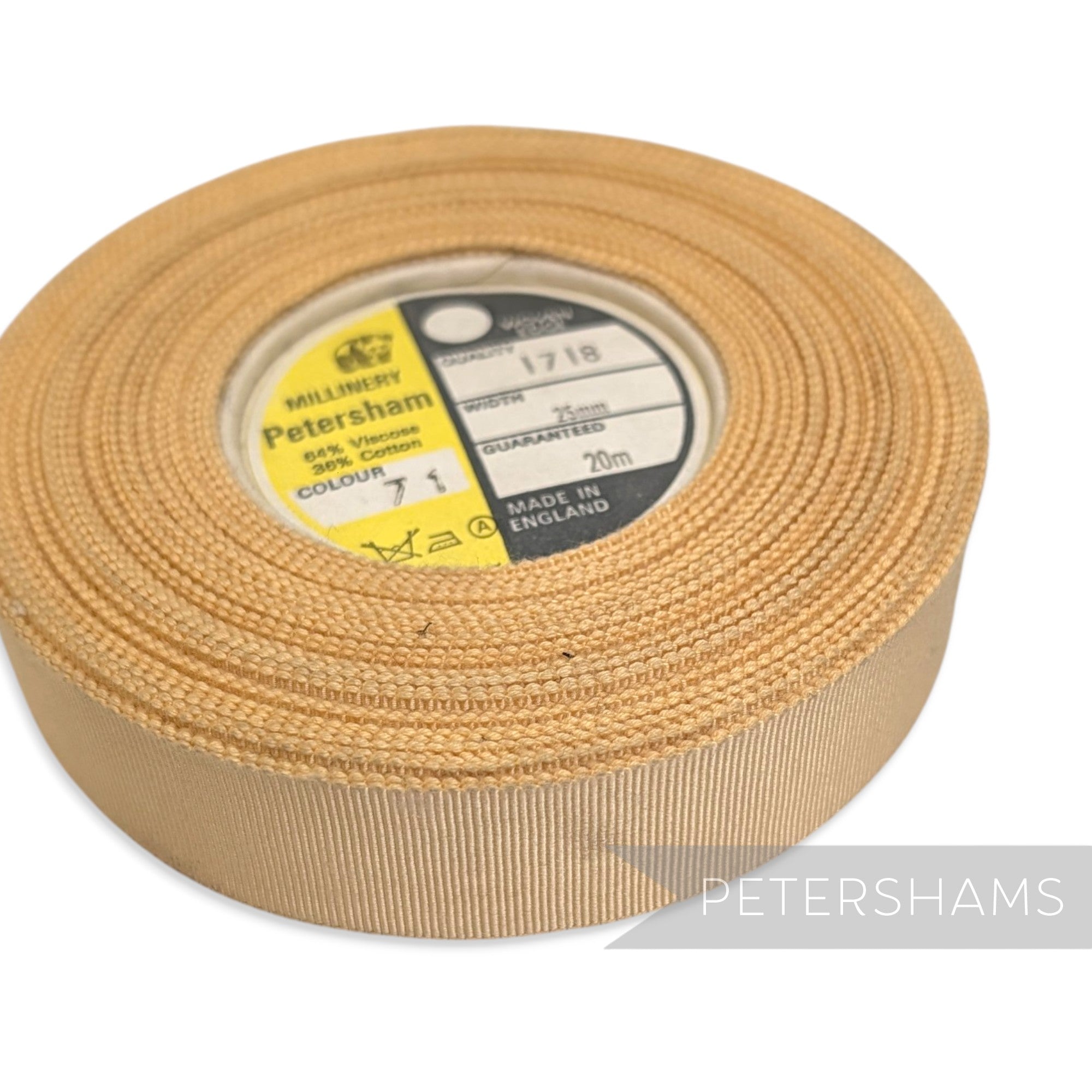 *Sale* Imperfect Full Roll 20m Vintage Berisfords Petersham Ribbon - 25mm